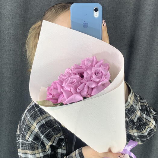 Конвертик из пяти французских роз💜🍬