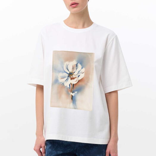 Футболка с картиной на шелке Fiori