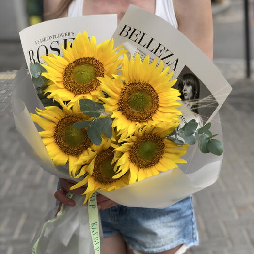 Букет из подсолнухов « Летнее сияние»🌻🌻🌻