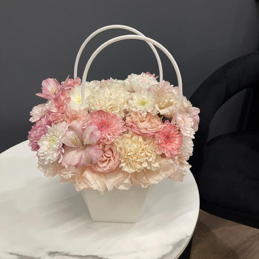 Сумочка с цветами «розовый микс»🌸💕