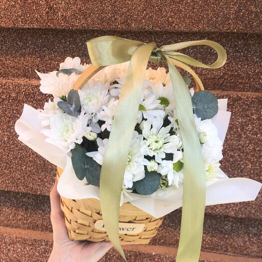 Композиция «Ромашка в корзинке» 💕