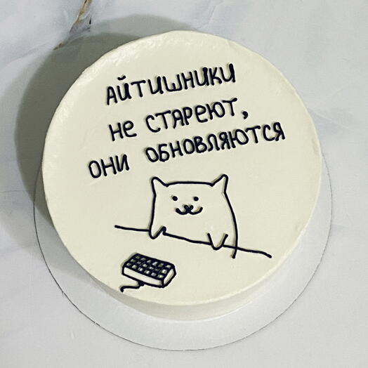 Торт 1кг «Айтишники не стареют, они обновляются»