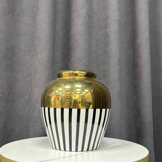 Ваза керамическая полосатая арт21400 h20