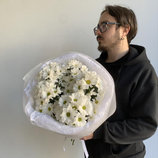 Букет из 5 кустовых хризантем «Нежное утро»
