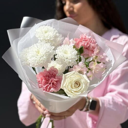 Букет-комплимент сборный в нежных оттенках 🌸/Цветы Уфа/Доставка цветов Уфа