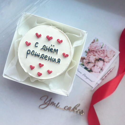 Бенто торт «с днём рождения» с сердечками