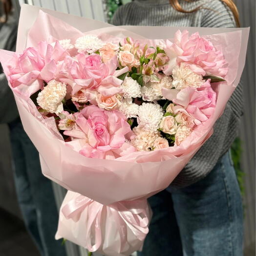 Нежный сборный букет с французской розой 🌸