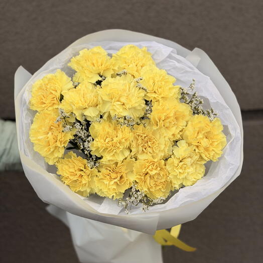 Монобукет из 15 диантусов💛
