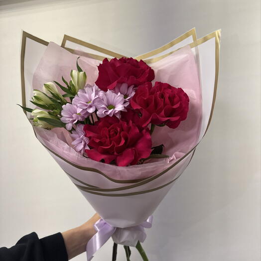 Букет с малиновыми розами🩷🤩
