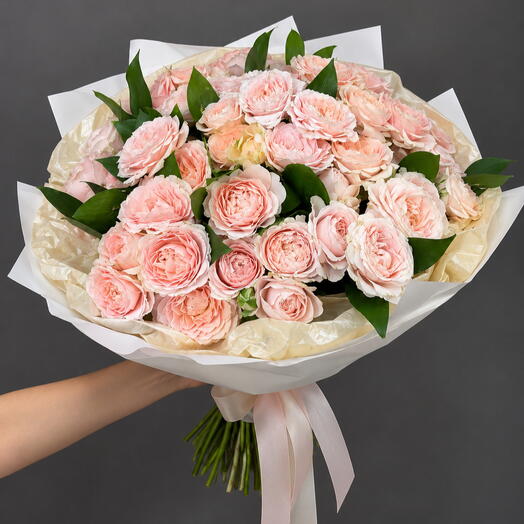 Нежный букет роз «Peach blossom»