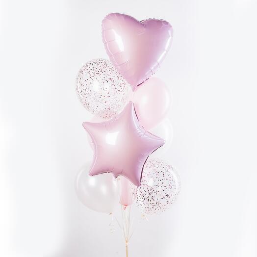 Delicate bouquet of balls "Pink Punch" of 9 pieces