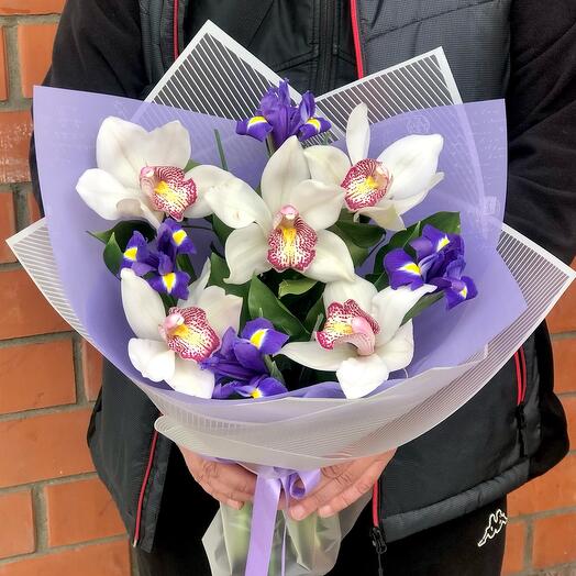 Ramo de iris y orquídeas 💕