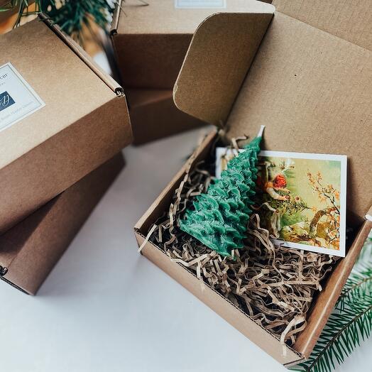 Vela hecha a mano en Caja de regalo eco