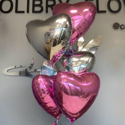 Сет 5 сердец в нежной гамме