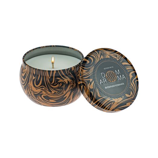 Vela perfumada "habitación de Ámbar" en un frasco de metal, 150 gr