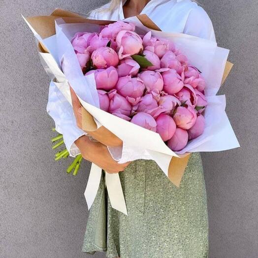 Bouquet of 51 Pink Peony