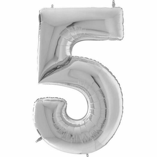 Фольгированный шар - цифра "5" (ш)