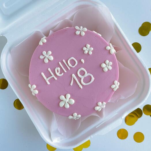 Бенто торт с надписью "Hello" 18,20,30 , день рождения, др