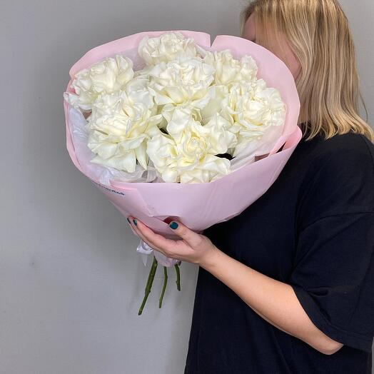Французские белые ажурные розы 7 штук