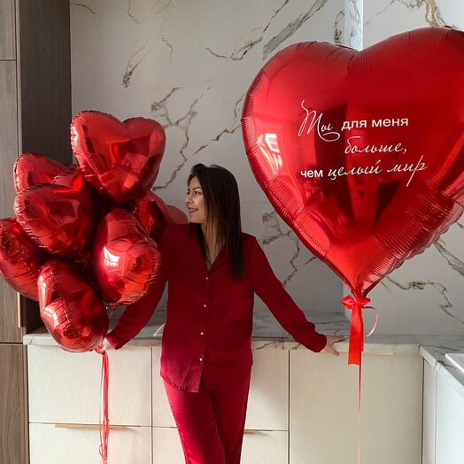 Воздушные шары сердца на день Святого Валентина