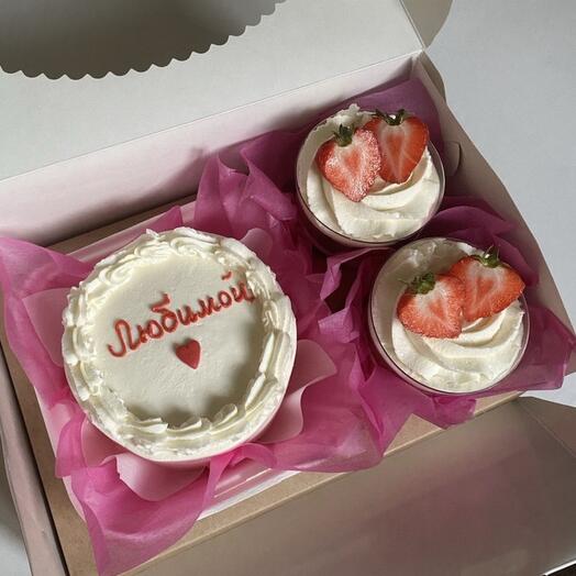 Set de pastel de Bento y traifla para el 14 de febrero "Favorito "