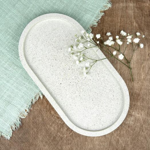 Поднос интерьерный "Deco Stone" из гипсовой керамики с эффектом камня