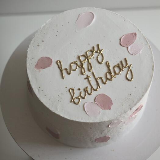 Торт на 1 кг "Happy birthday" торт на день рождения девушке, девочке, маме, любимой, торт подруге