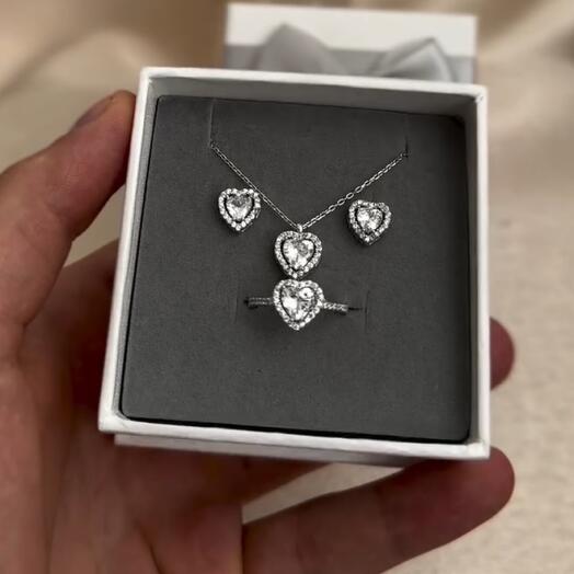 Комплект «Сердце», серебро