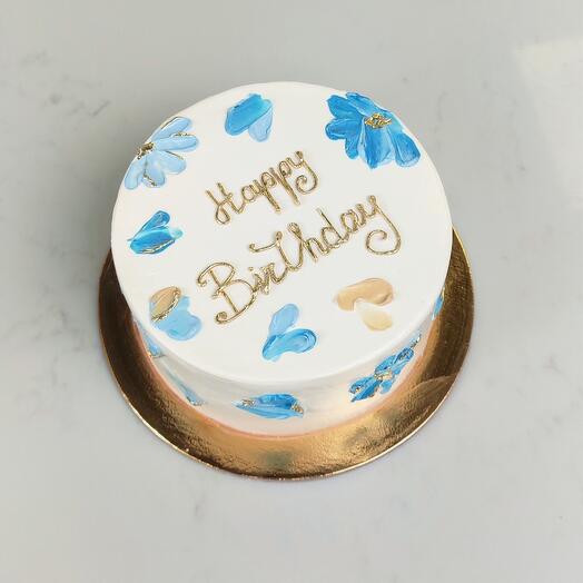 Бенто торт с цветами Happy birthday / Hello