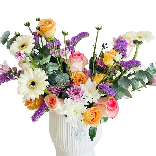 Stunning Mixed Flower Vase Arrangement - A Symphony of Color and Elegance