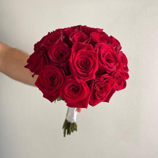 Wedding bouquet of red roses