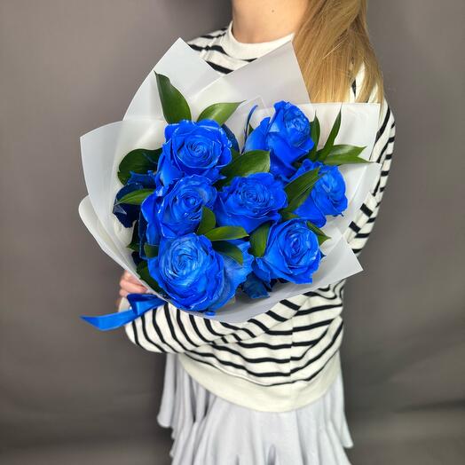 Синие розы с зеленью 💙