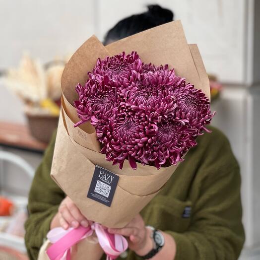 Букет из хризантем «Бигуди»