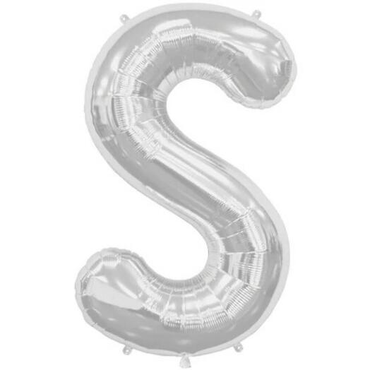 Letter S Silver Foil Balloon