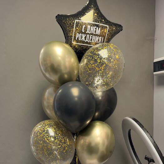 Фонтан из 10 шаров «Днем рождения»