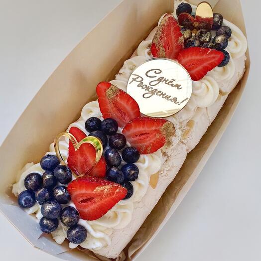 Меренговый рулет " С Днем Рождения "