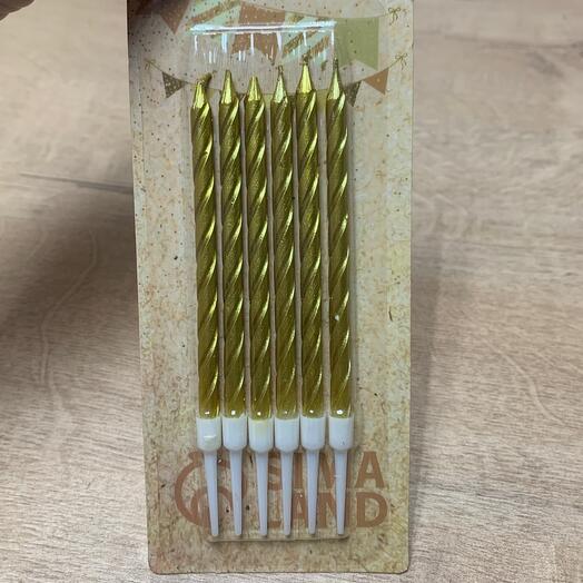 Свечи в торт золотые