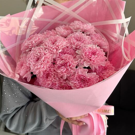 Bouquet of chrysanthemums "Altai pink"