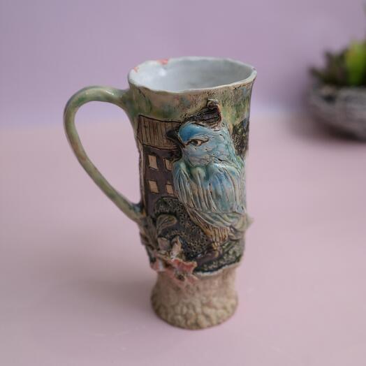 Кружка  с птицей