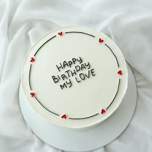 Торт на 1 кг «Happy birthday my love»