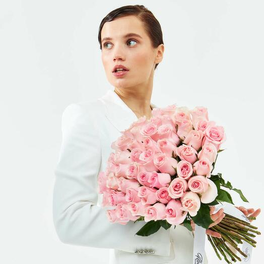 Bouquet of 51 roses "Pink Kenya"