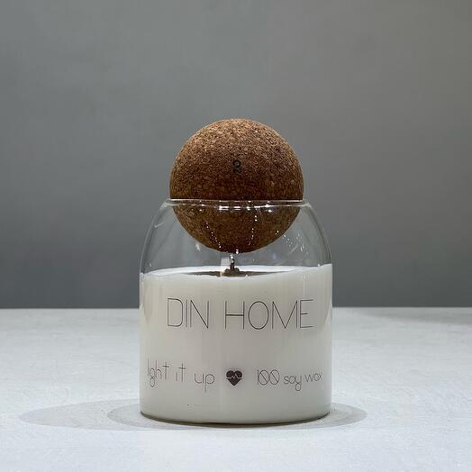Аромасвеча DIN HOME Белый чай и жасмин