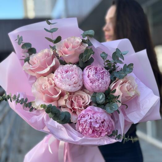 💓Пионы, эвкалипт, французские розы