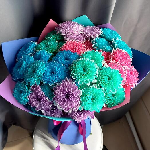 "Радость" букет из самых ярких Хризантем