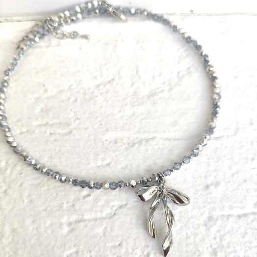 Чокер Серебристый бант Choker Silver Bow