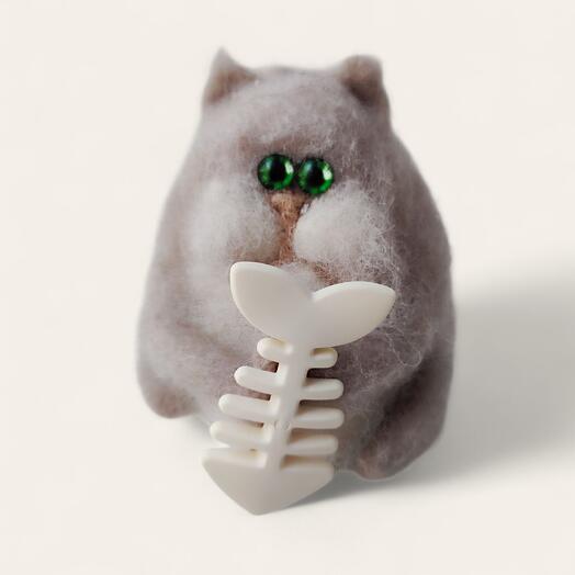 Валяная игрушка «Котенок Максик»