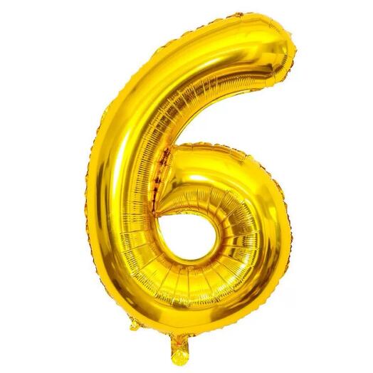 Шар золотой 6 (с гелием), высота 1м