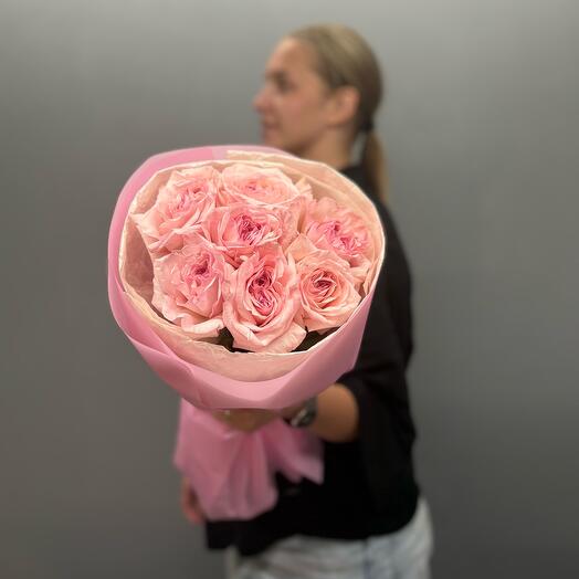 Букет из 7 пионовидных роз Pink O`hara