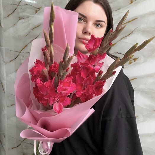 Малиновый букет из Гладиолусов 5 💗