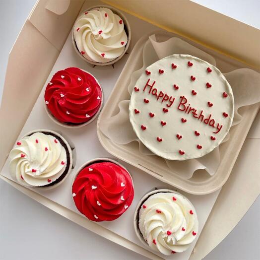 Бенто торт и капкейки happy birthday